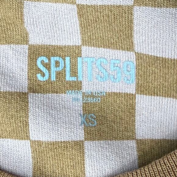 Splits59 Tilda Crewneck Sweater XS Plaid Pink Orange Checkered Loungewear NWT - Picture 7 of 8